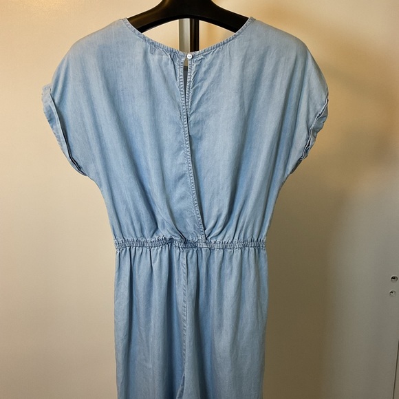 15. Japna Blue Relaxed Fit Short Sleeve Jumpsuit with Elastic Waist Size Medium - Picture 4 of 8